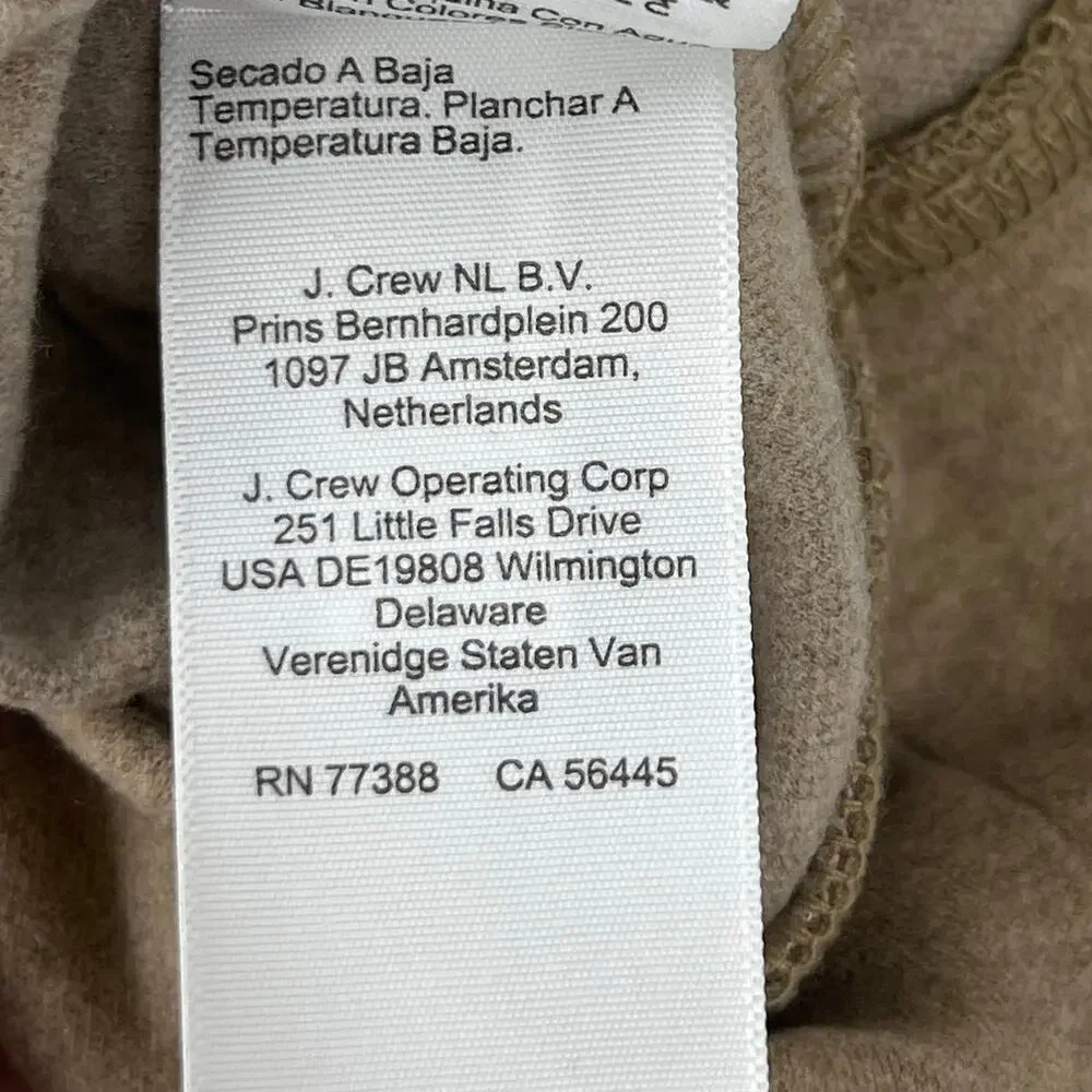 J. Crew Seaboard Soft-Knit Quarter-Zip Sweatshirt Heather Mushroom Size L NWT